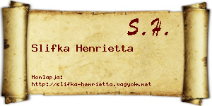 Slifka Henrietta névjegykártya