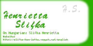 henrietta slifka business card